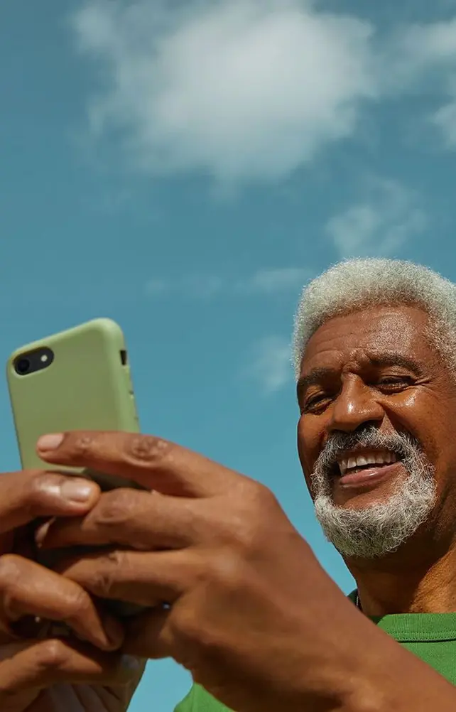 A man happy with it's ai powered Banking app
